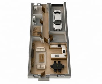 Exklusives Neubauprojekt - modernes Reihenhaus in Ennepetal - Echaus - Grundriss EG